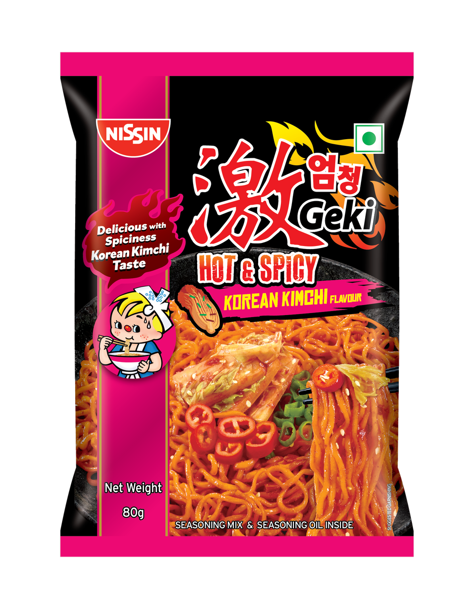 Nissin Geki - Hot and Spicy Korean Kimchi Flavoured Ramen Instant Noodles