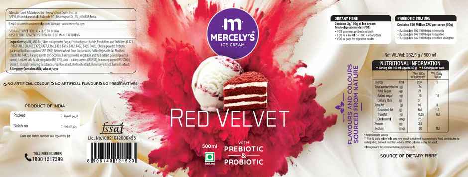 Mercely's Premium Red Velvet Family Pack Ice Cream Tub