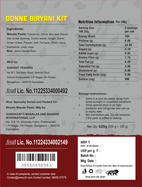 Everuchi Donne Biryani kit