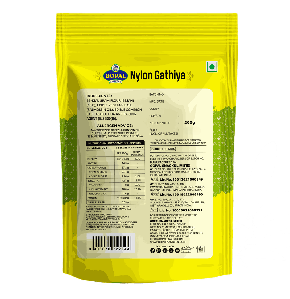 Gopal Namkeen Nylon Gathiya