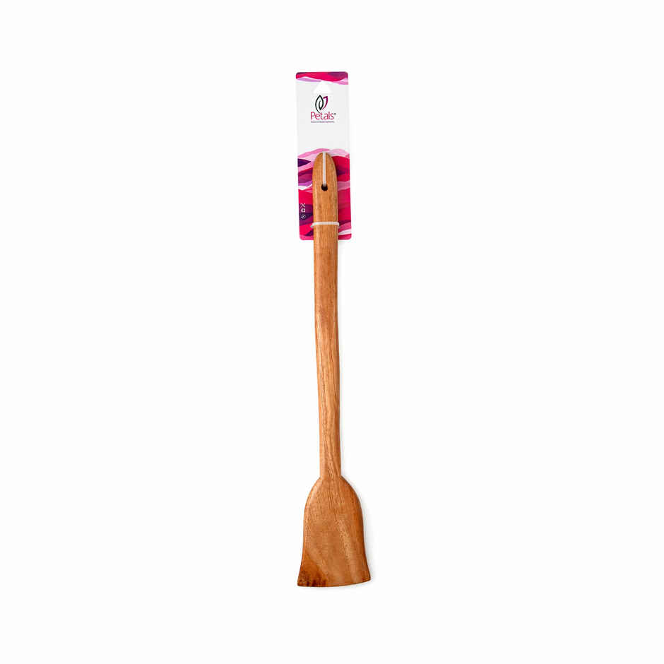 Petals Wooden Thick Long Handle Spatula Dosa Palta Taveta Turner Khurpi