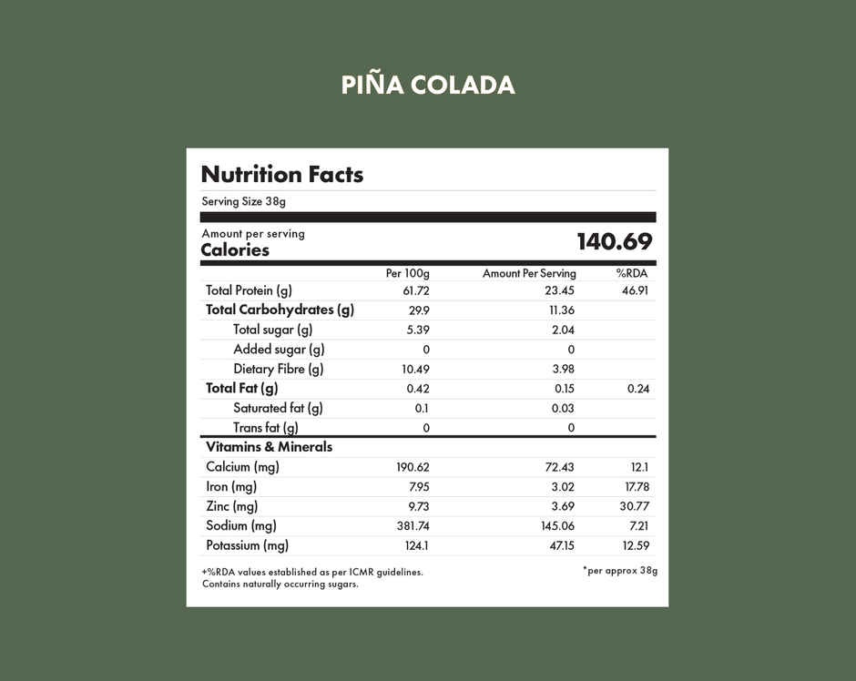 Cosmix No-Nonsense Plant Protein Pina Colada, 23g Protein