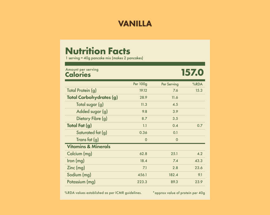 Cosmix Protein Pancake Mix Vanilla, 8g Protein