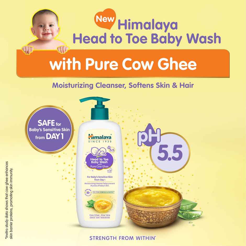 Himalaya Head To Toe Baby Wash With Pure Cow Ghee & Ph 5.5