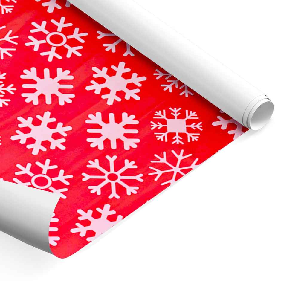 Snowflakes Red Wrapping Paper | Mad Over Print