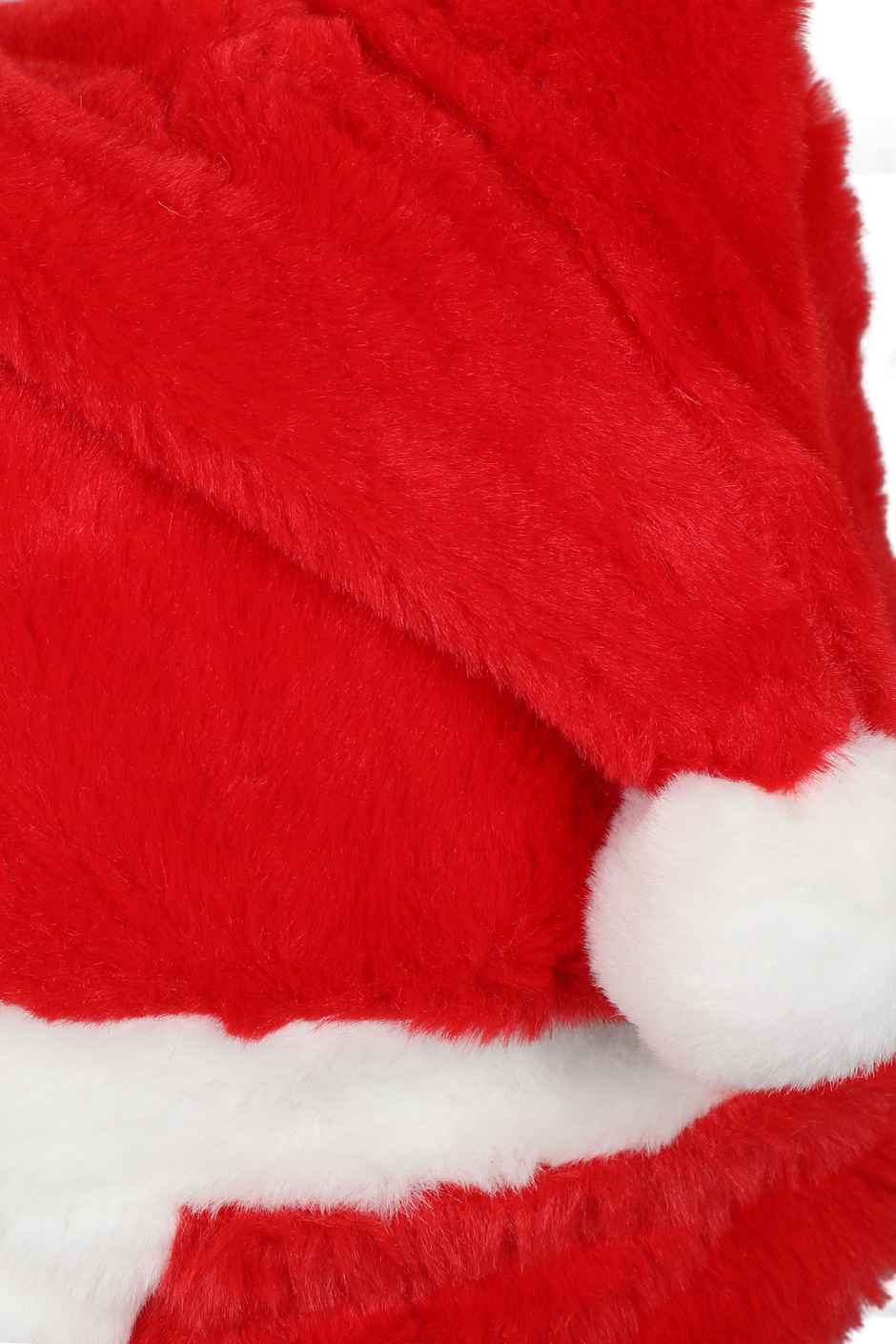Fabseasons Santa Caps for Kids (5+ Years) | Plush Fabric, Ideal for Christmas Parties, Red