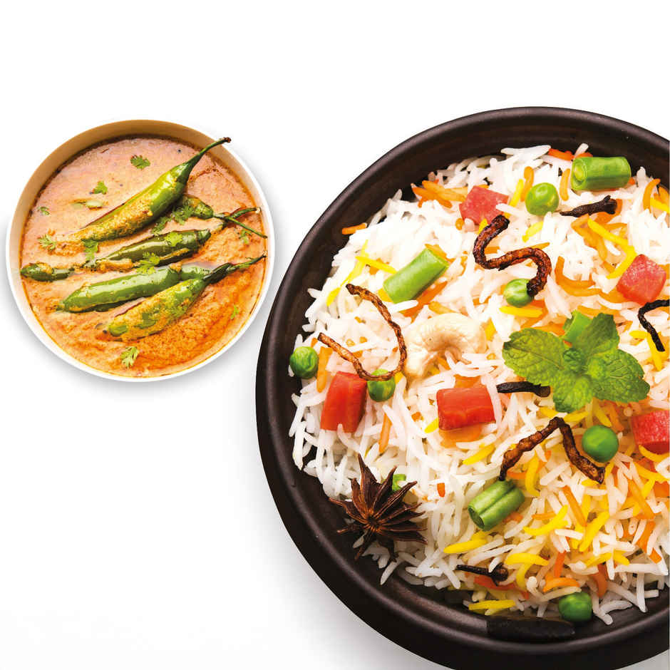 Chhapanbhog Veg Biryani with Mirchi ka Salan