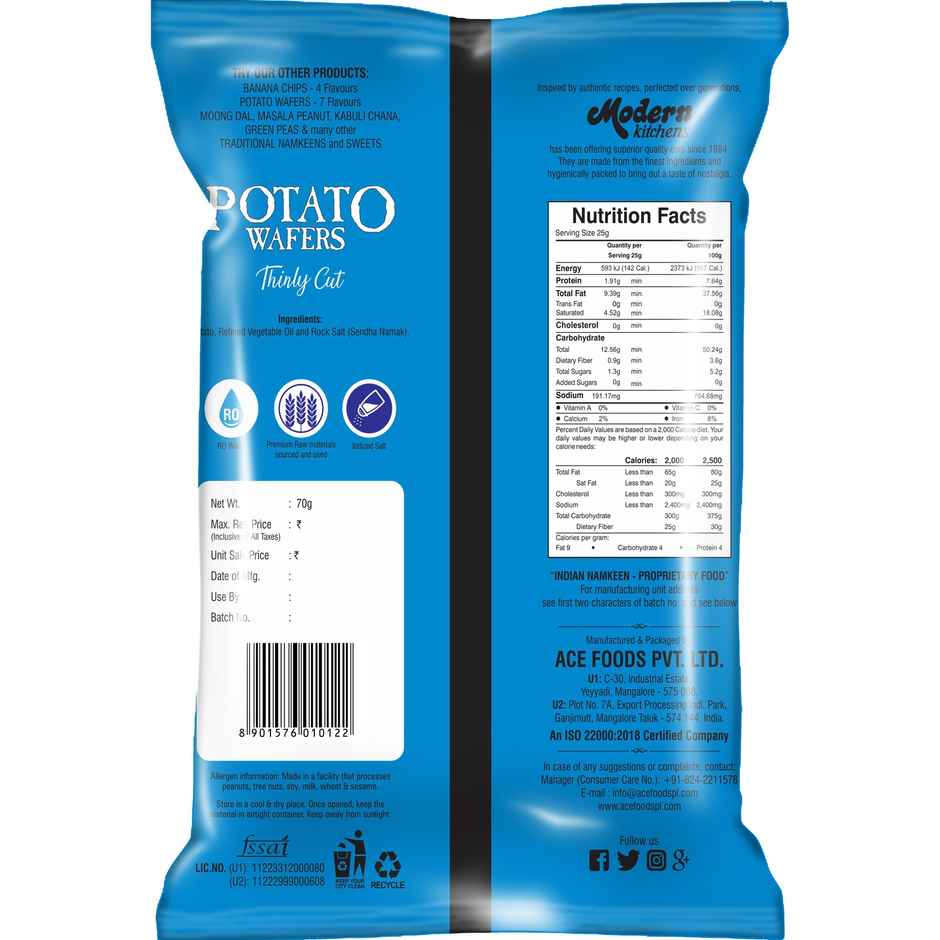 Modern Kitchens Potato Chips Salted | Crispy & Light