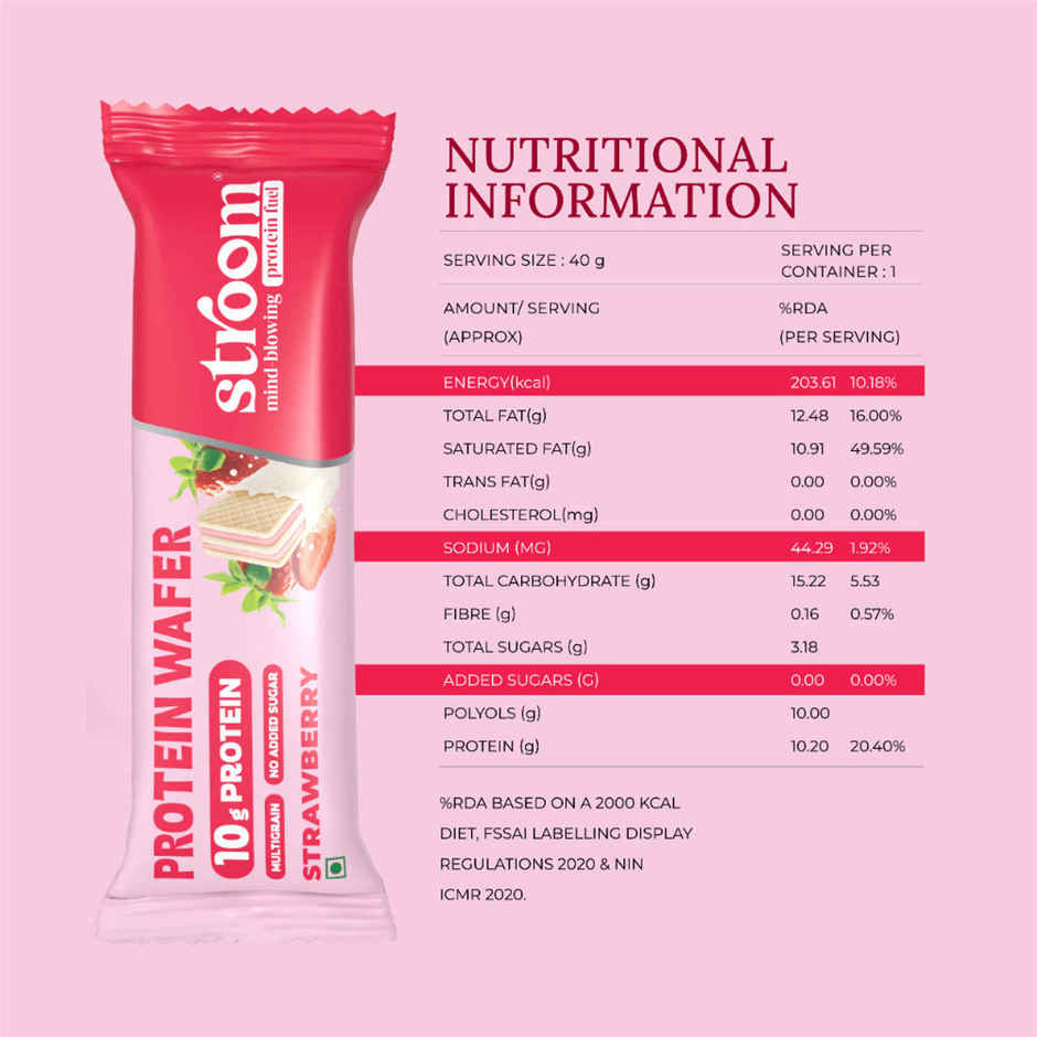 Stroom Strawberry Protein Wafer Bar