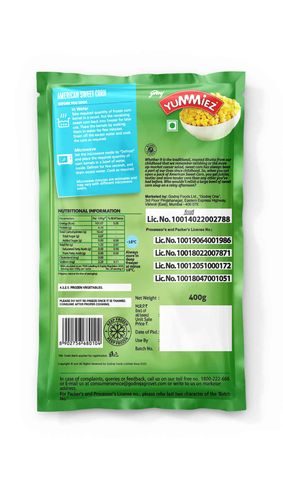 Yummiez American Sweet Corn