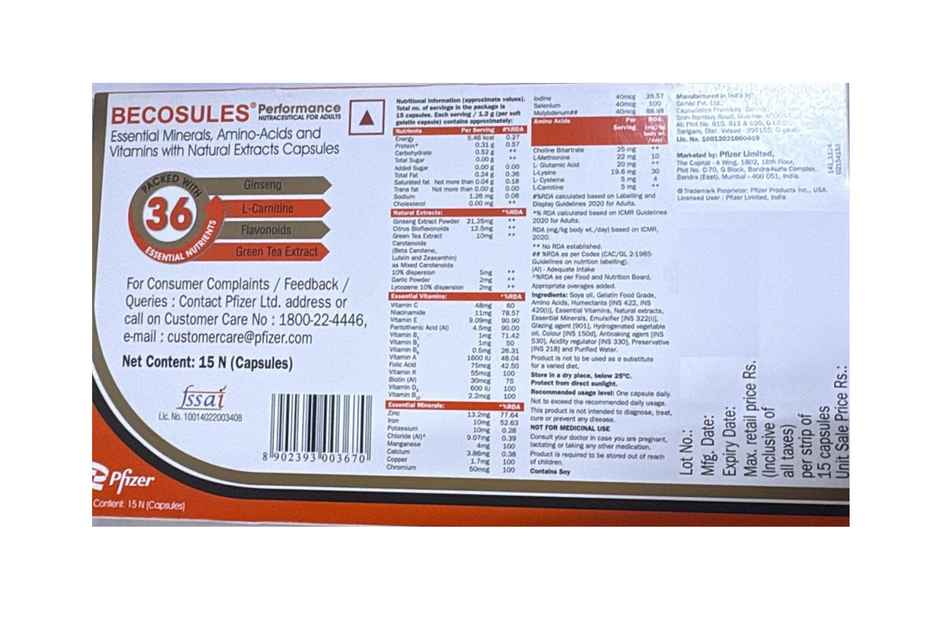 Becosules Performance Capsule