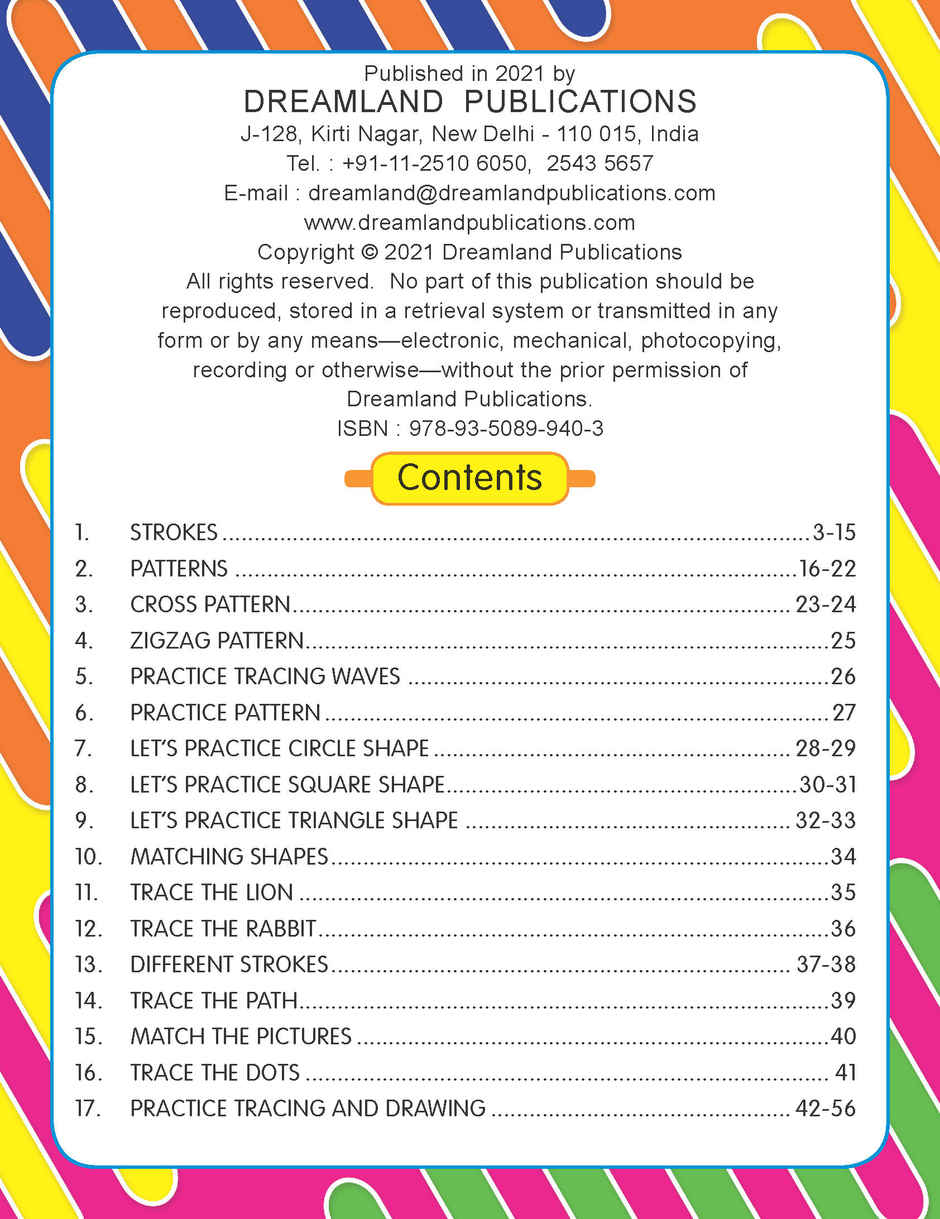 Dreamland Nursery Pattern Writing Book for Kids