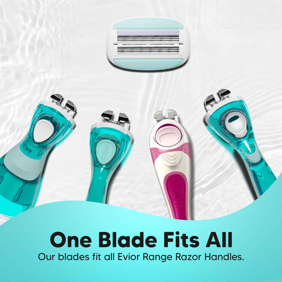 LetsShave Evior 6 Shaving Razor Blades for Women | World's First 6-Blade Mid-Flex Design