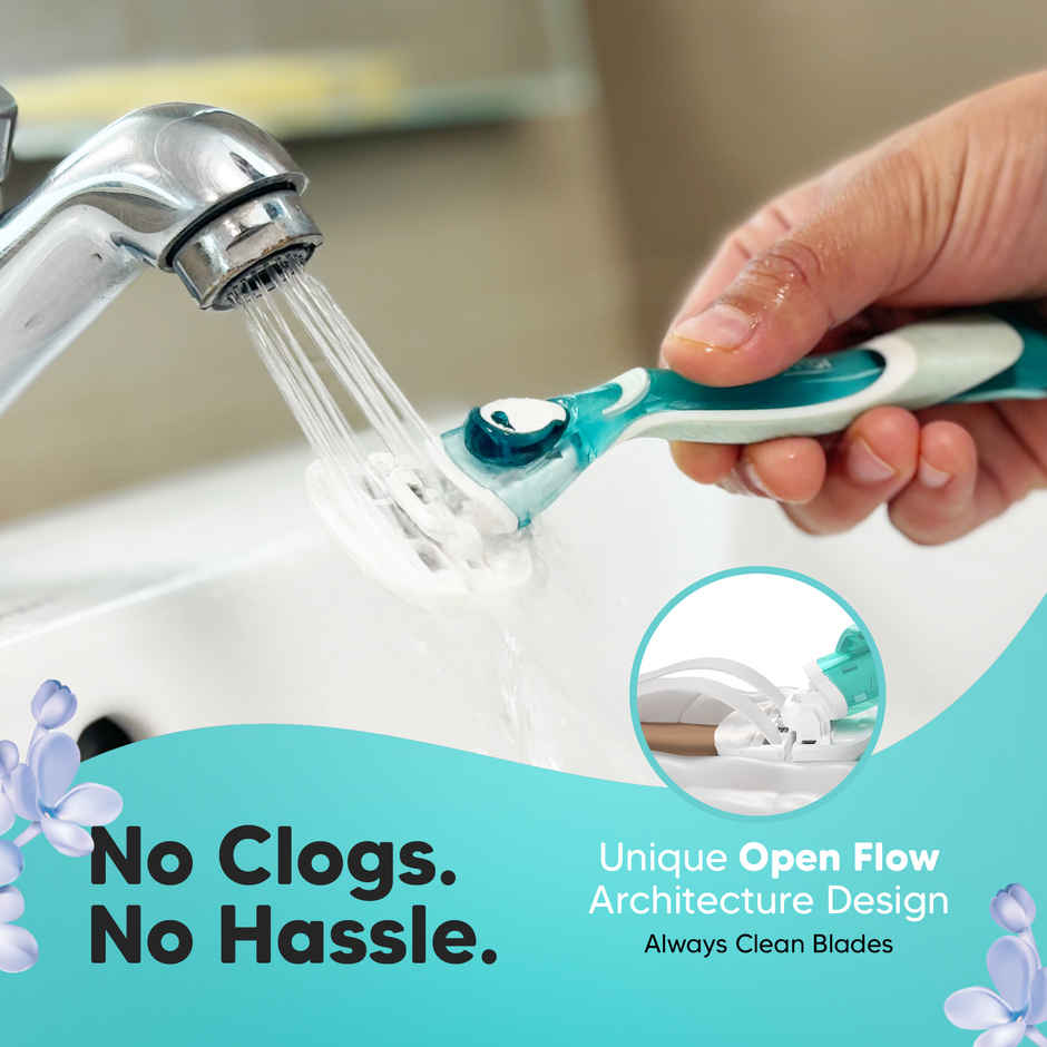 LetsShave Evior 6 Shaving Razor Blades for Women | World's First 6-Blade Mid-Flex Design