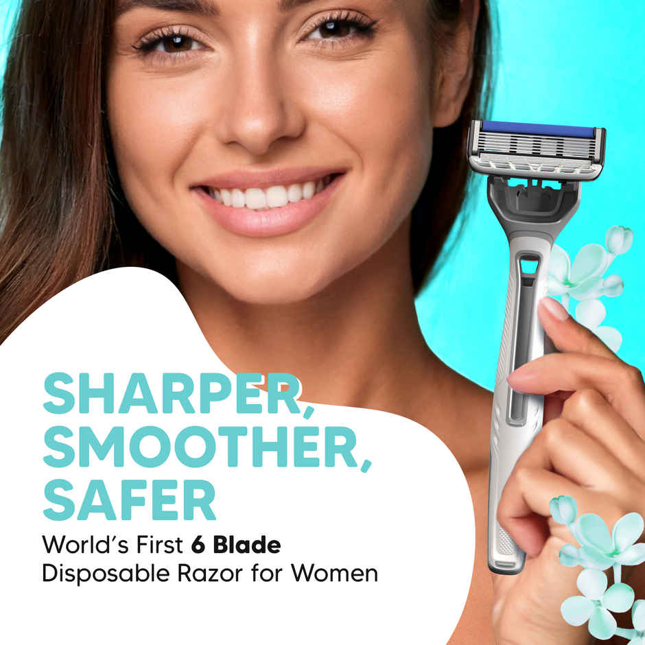 LetsShave Evior 6 Portable Body Shaving Razor for Women | World's First 6-Blade Razor