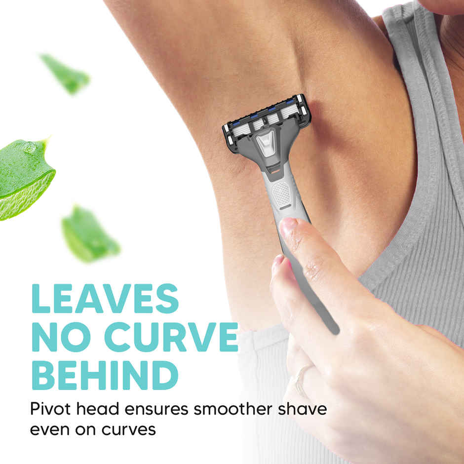 LetsShave Evior 6 Portable Body Shaving Razor for Women | World's First 6-Blade Razor