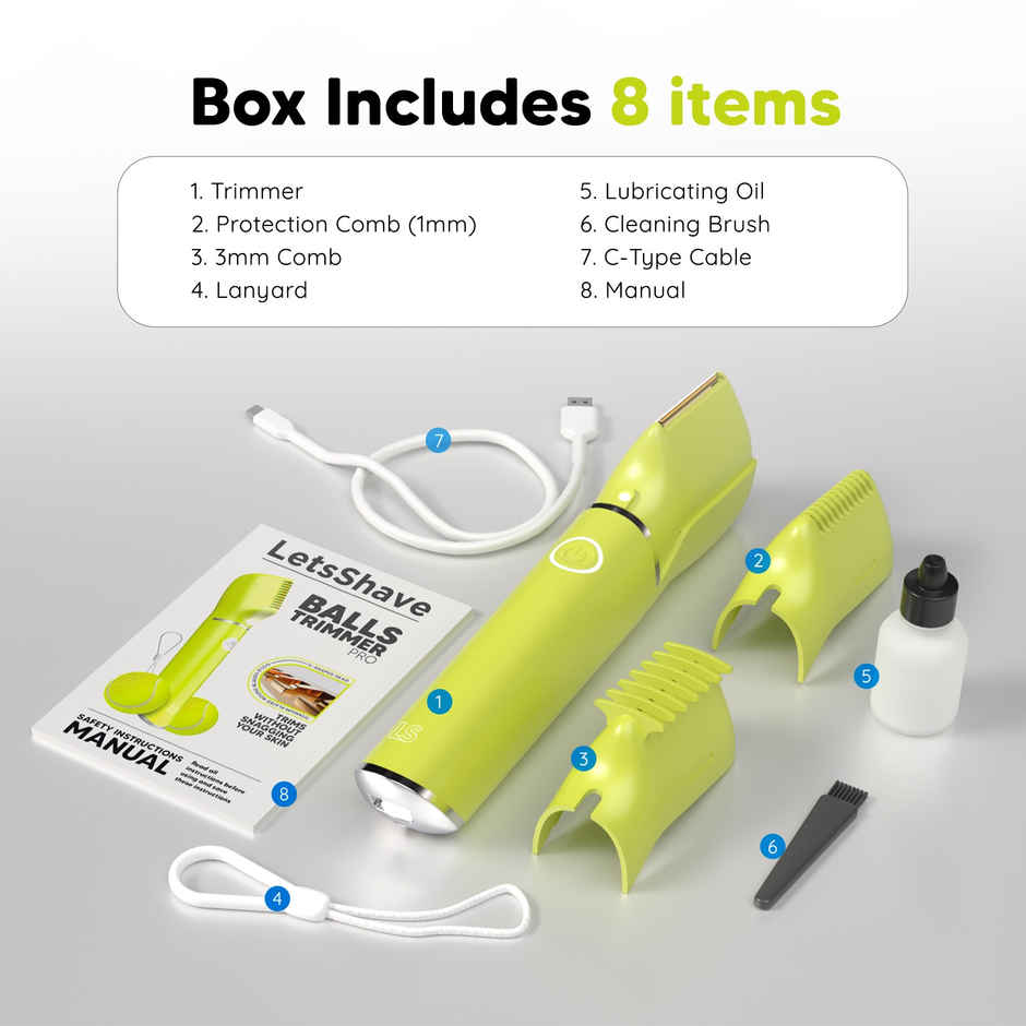 LetsShave Private Part Trimmer for Men | Waterproof and Skin-Safe | 90 Min Runtime