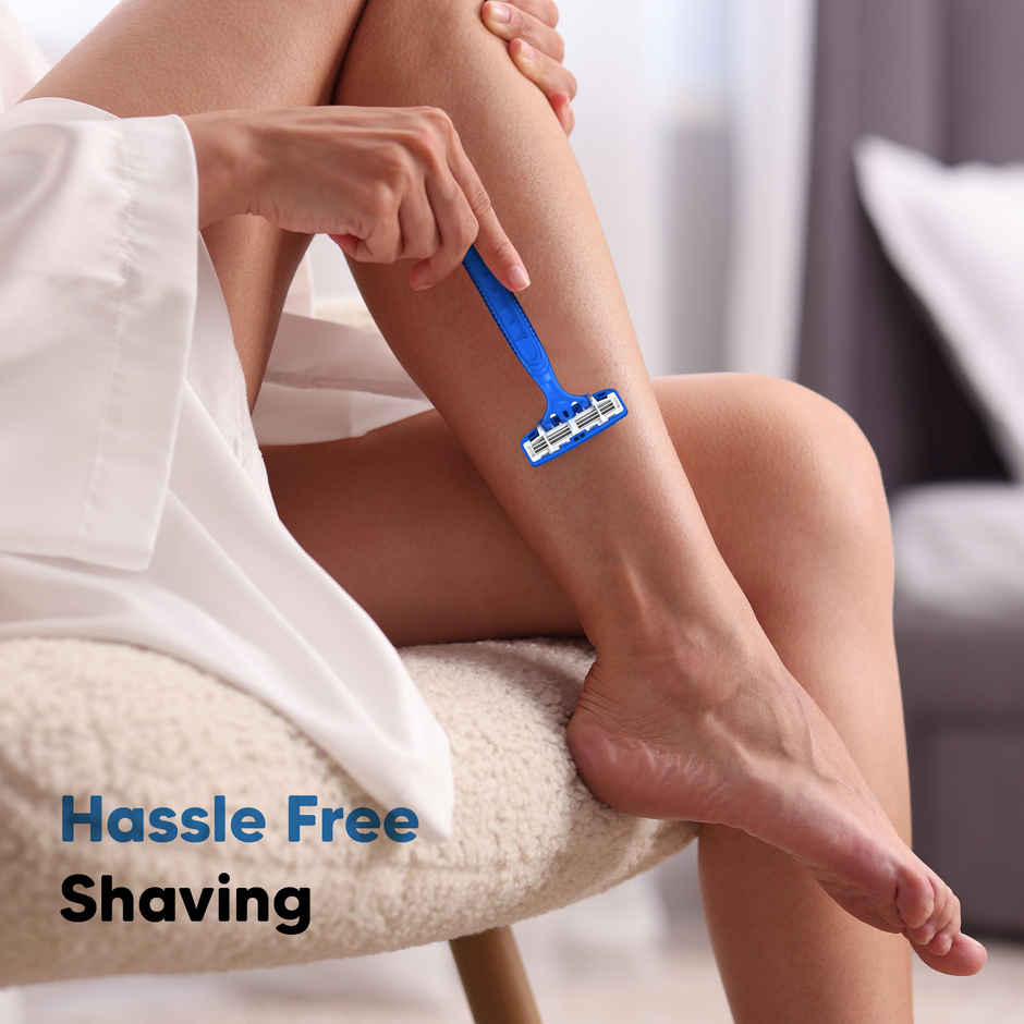 LetsShave Evior 3 Hair Removal Disposable Razor For Women | Aloe & Argon Oil Enfused