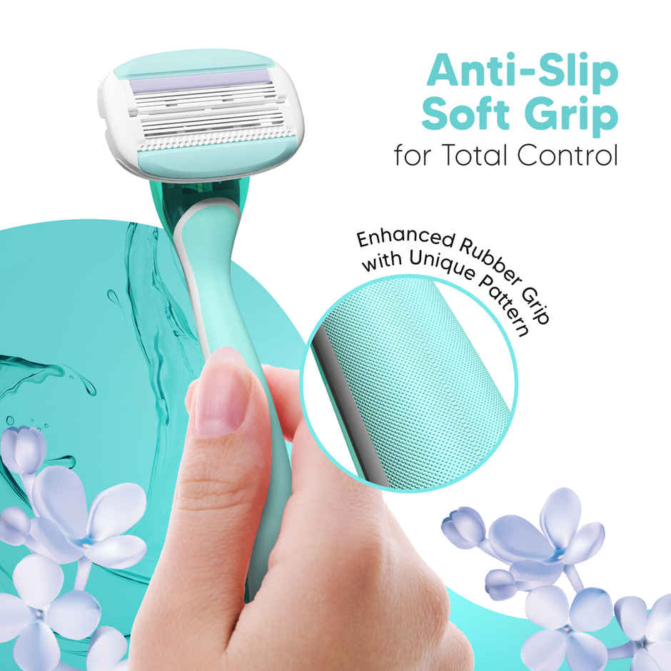 LetsShave Evior 6 Shaving Razor Blades for Women | World's First 6-Blade Mid-Flex Design