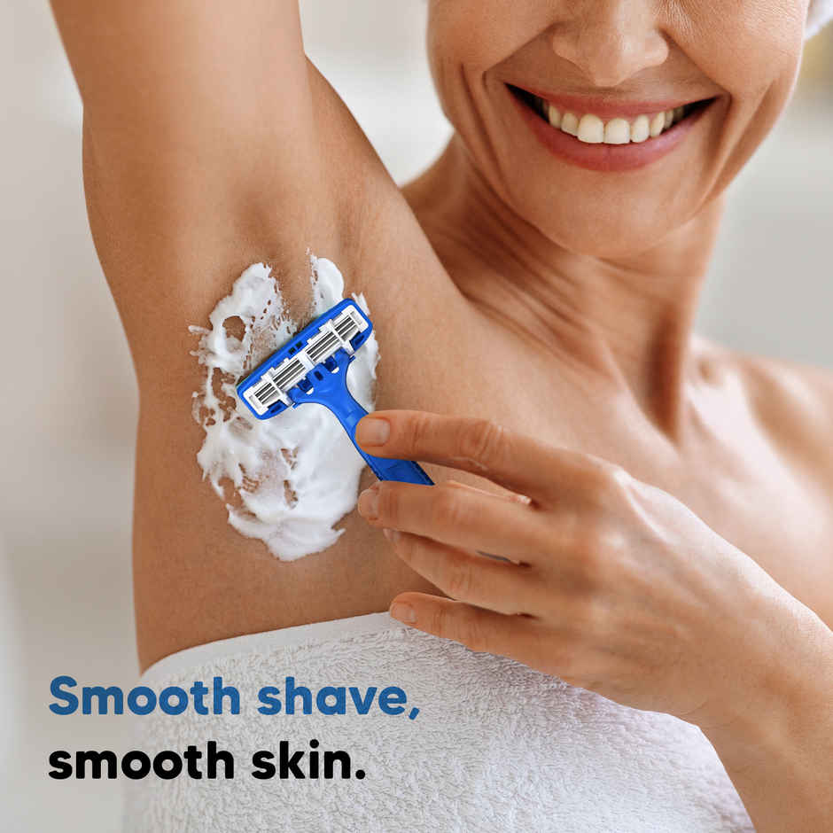 LetsShave Evior 3 Hair Removal Disposable Razor For Women | Aloe & Argon Oil Enfused