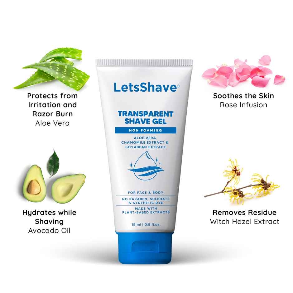LetsShave Transparent Shave Gel & After Shave Balm| Made with 100% Herbal Extracts
