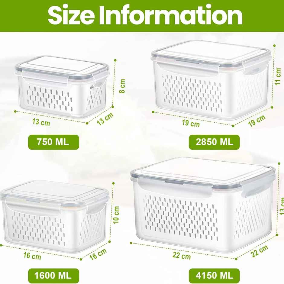 ReeQ Premium Fridge Storage Container Set Multi Size