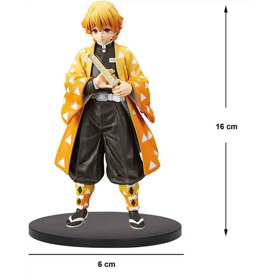 Awestuffs Zenitsu Demon Slayer Action Figure Limited Edition for Car Dashboard