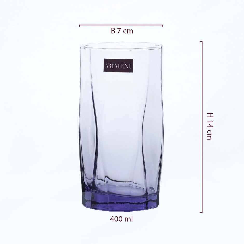 Amethyst Noir Drinking Water Glasses | Set of 4 | 400 ml | The Artment