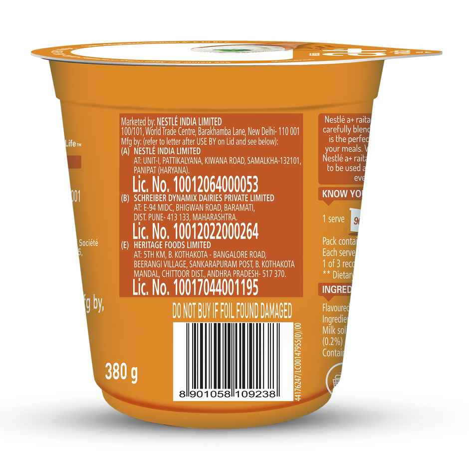 Nestle a+ Raita - With Bhuna Jeera (Cup) Combo