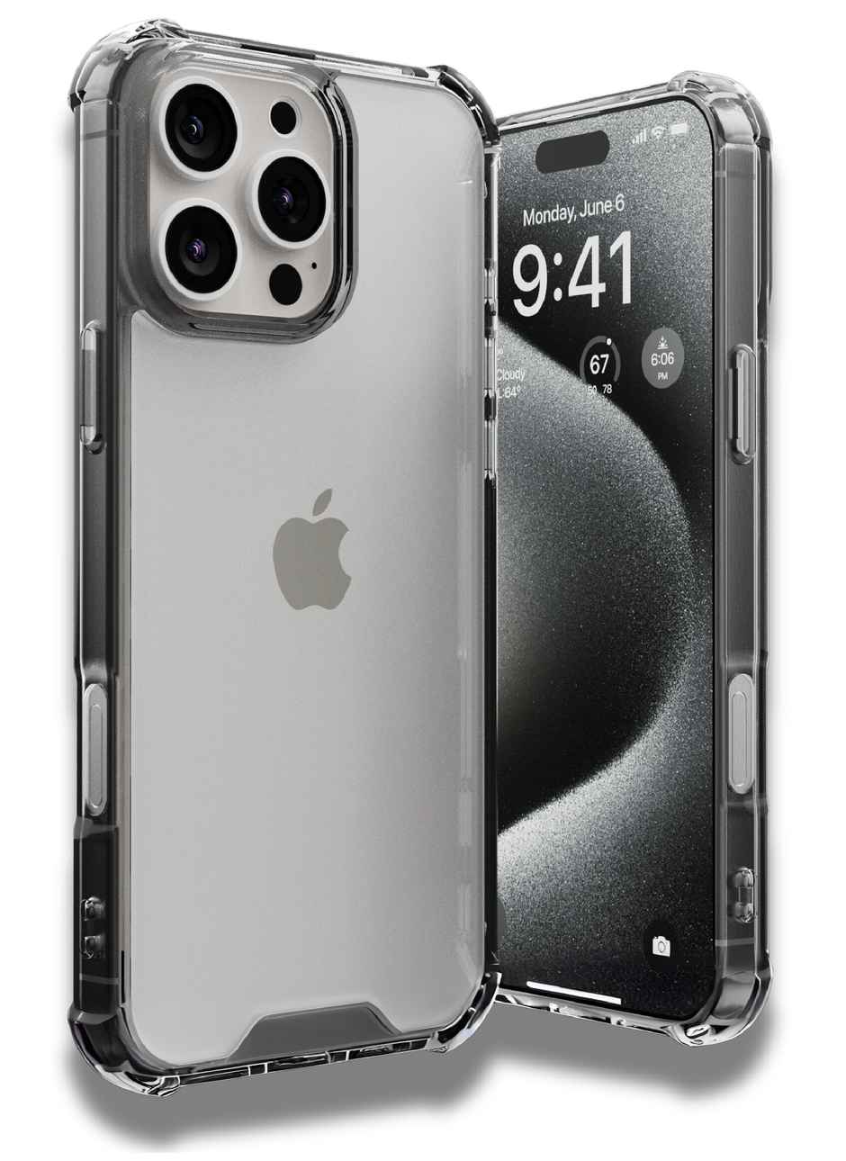 ExpressB for iPhone 16 Pro Case Cover | Anti-Scratch | Hard Transparent Back Cover Case for iPhone 16 Pro - Clear with Black Sides