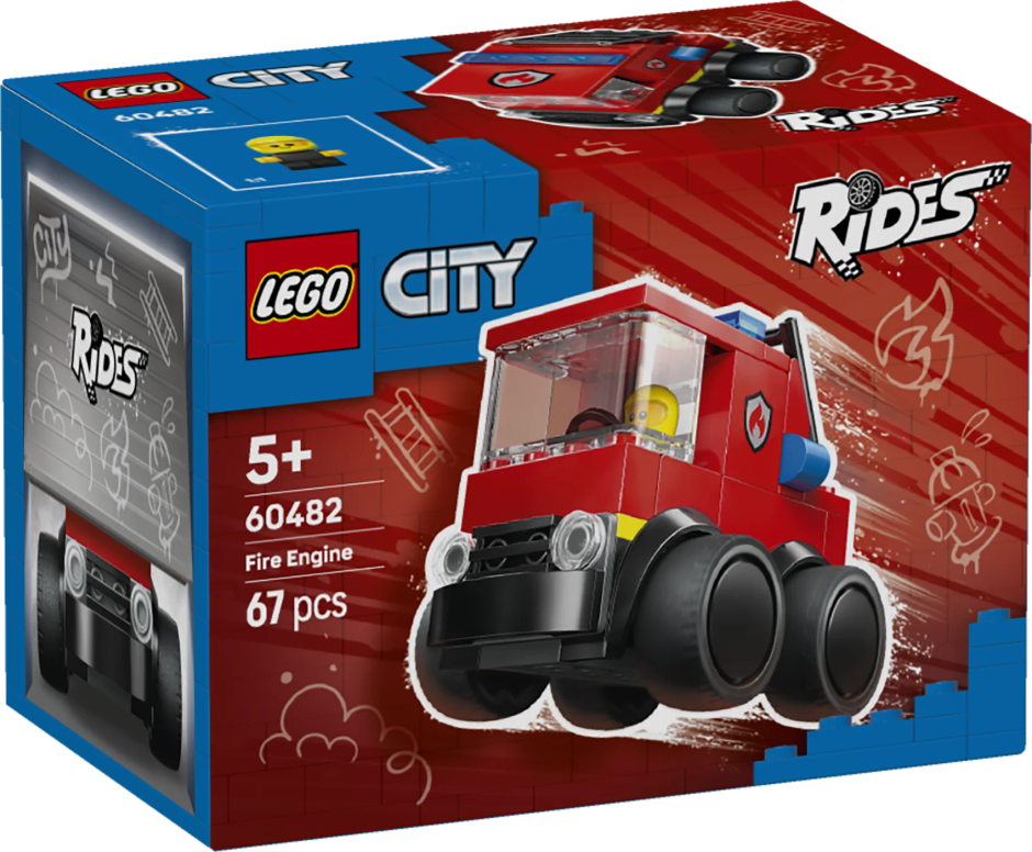 LEGO City Rides Fire Truck Toy Building Set 60482