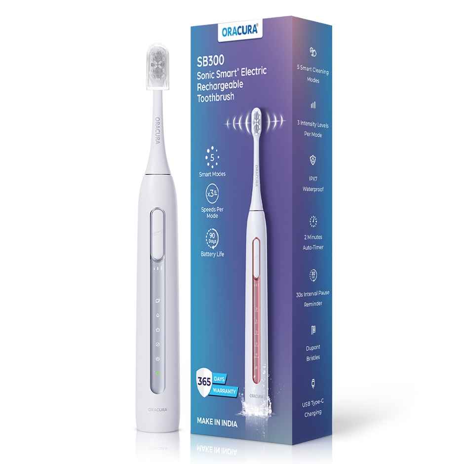 Oracura Sb300 Sonic Smart Rechargeable Electric Toothbrush Grey