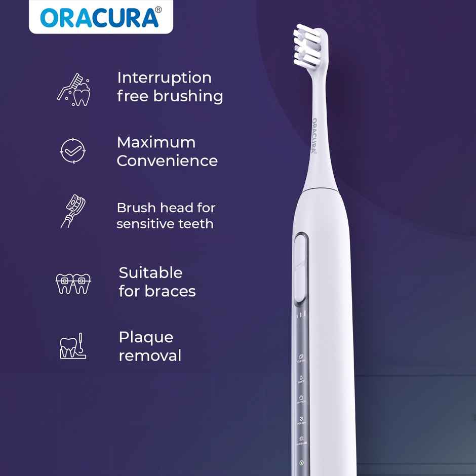 Oracura Sb300 Sonic Smart Rechargeable Electric Toothbrush Grey
