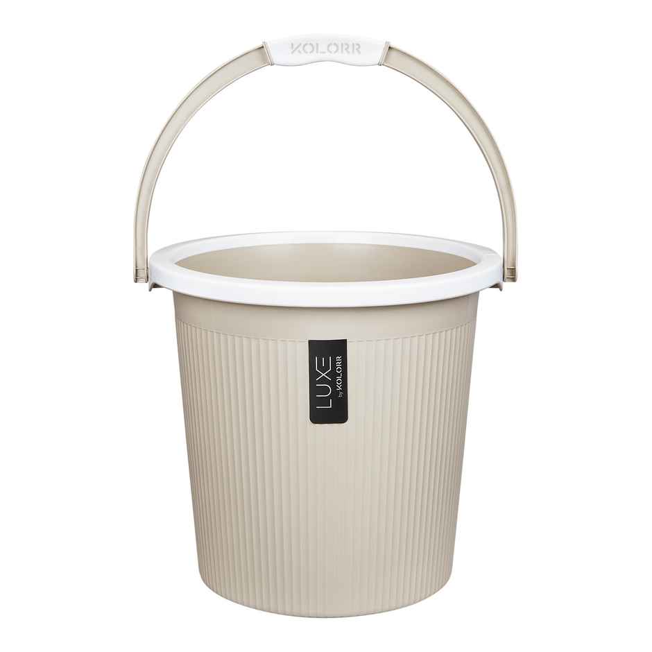 Kolorr Luxe Bucket | (Bucket 25L X 1) - Sand Stone | Bathroom Bucket | Strong Bathroom Bucket