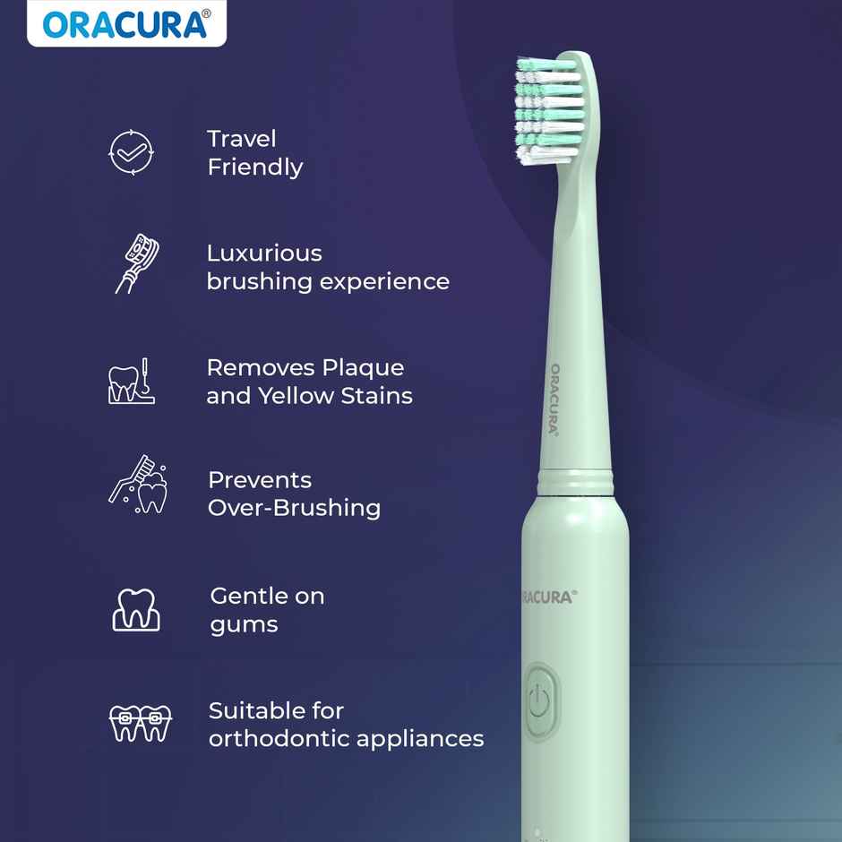 Oracura Sb200 Sonic Lite Rechargeable Electric Toothbrush Green