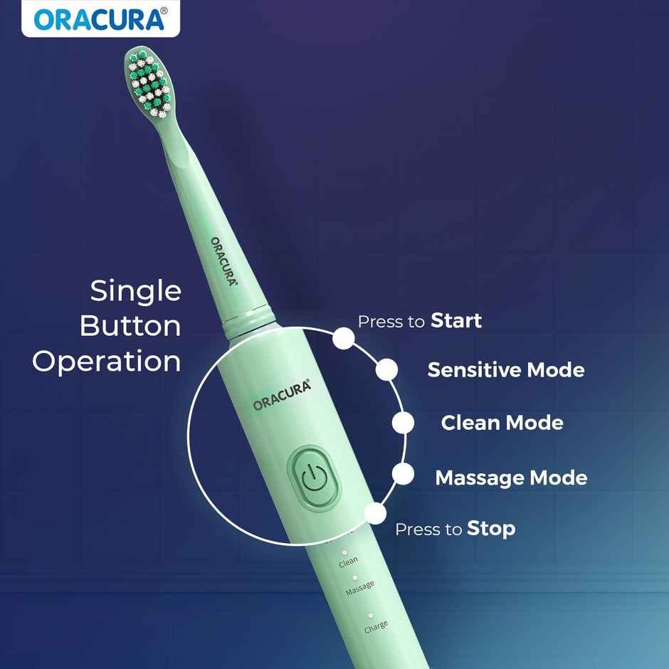 Oracura Sb200 Sonic Lite Rechargeable Electric Toothbrush Green