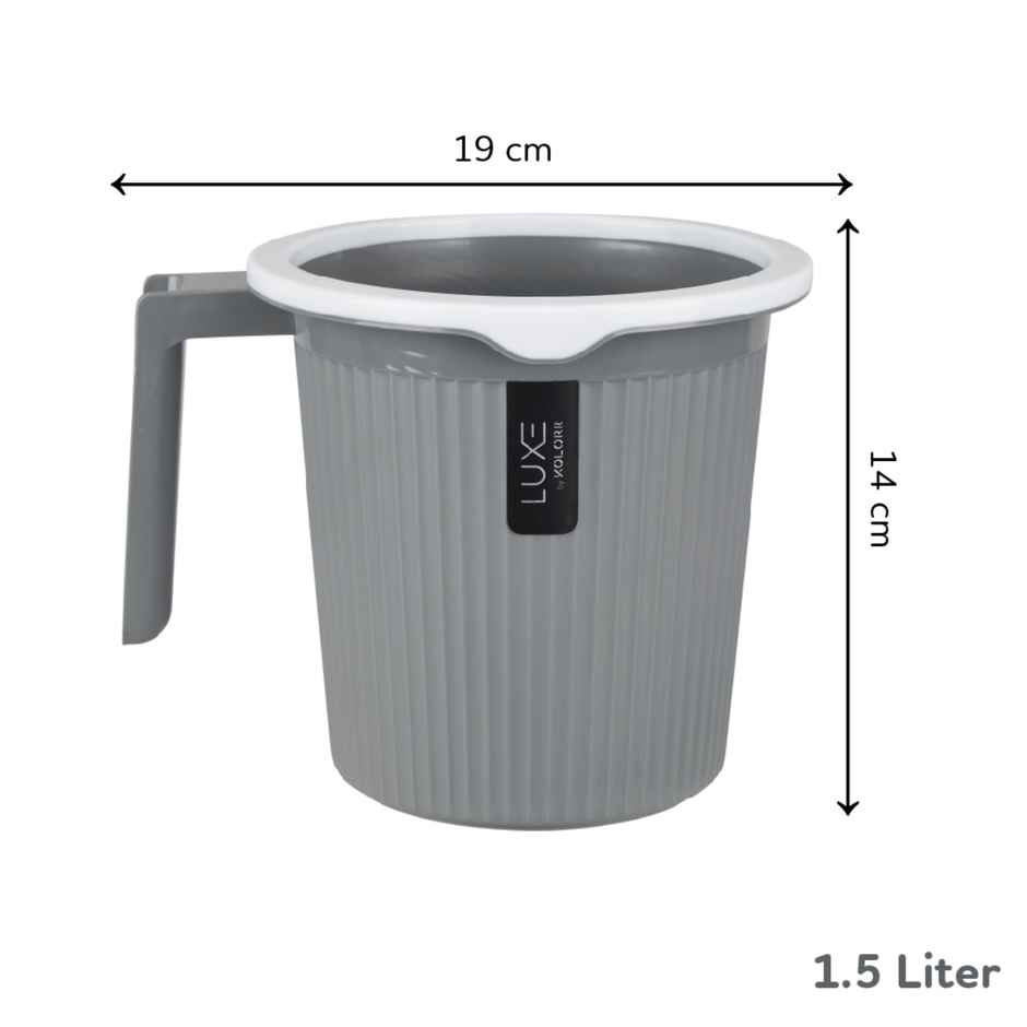 Kolorr Lux Bath Mug | 1.5 Li | Grey | Pack Of 1