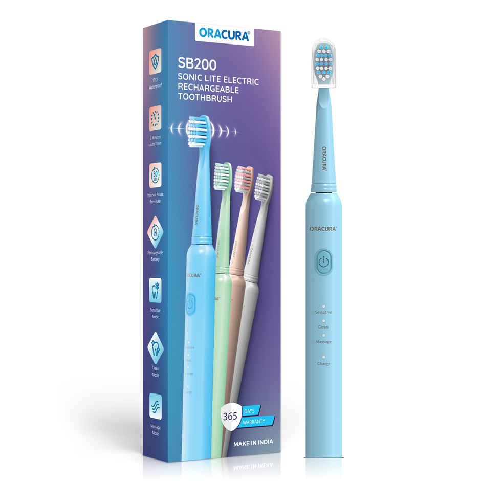Oracura Sb200 Sonic Lite Rechargeable Electric Toothbrush Blue