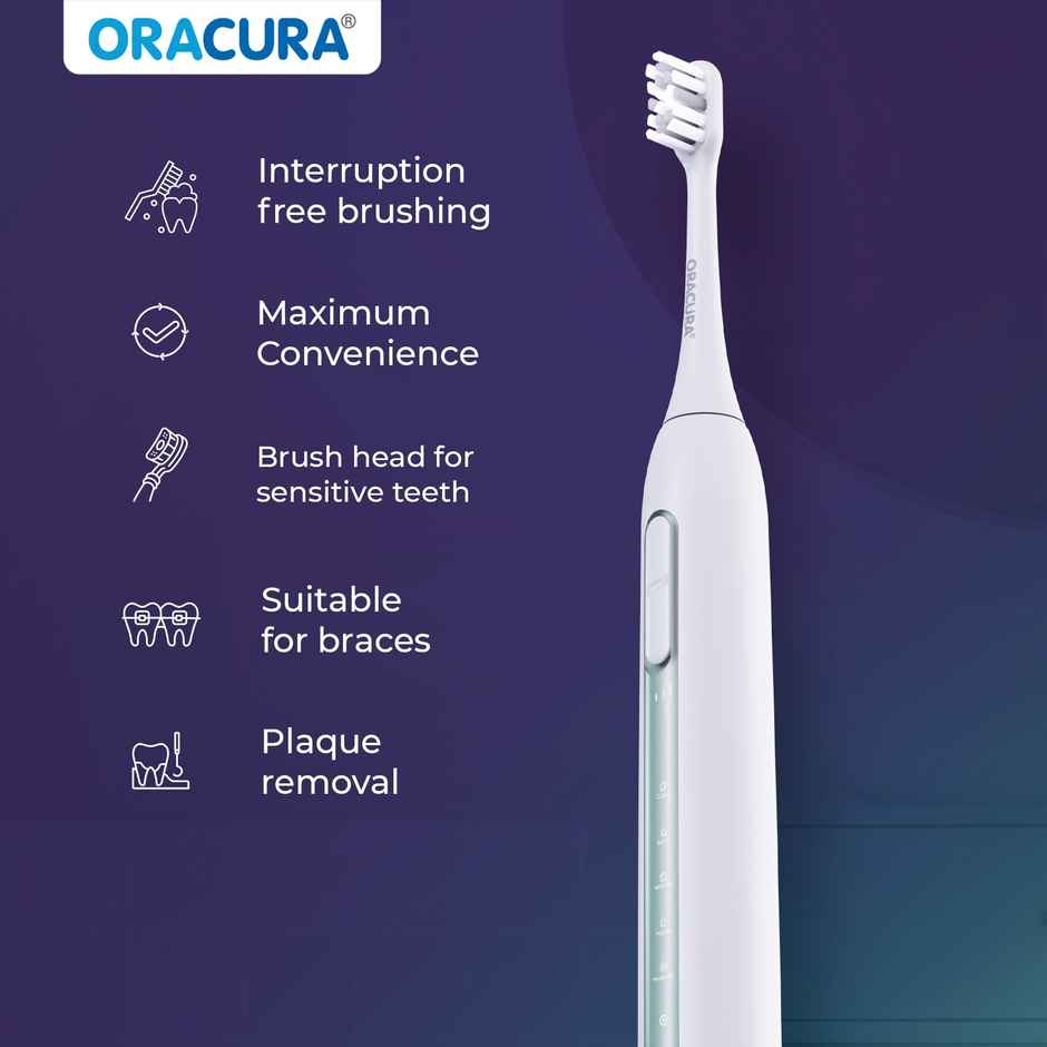 Oracura Sb300 Sonic Smart Rechargeable Electric Toothbrush Green