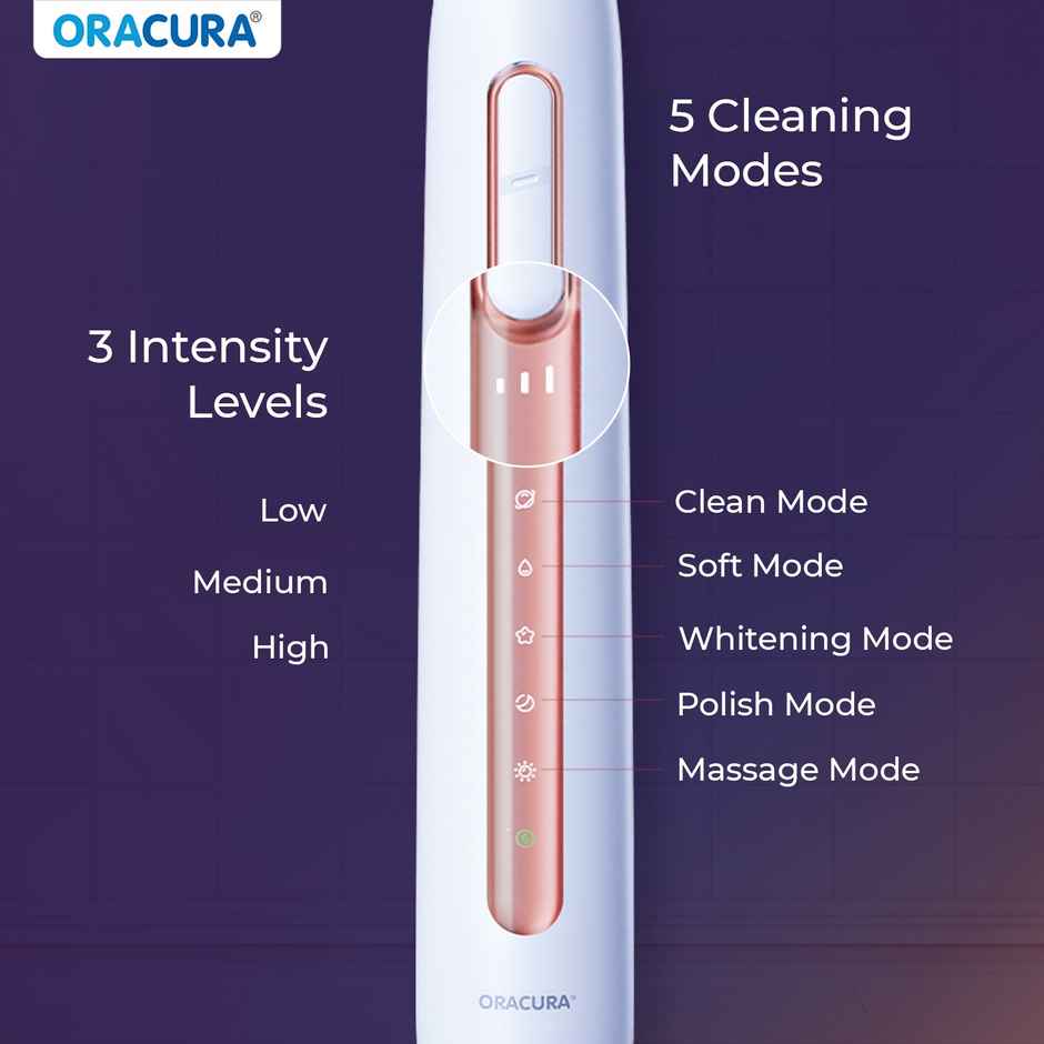 Oracura Sb300 Sonic Smart Rechargeable Electric Toothbrush Peach
