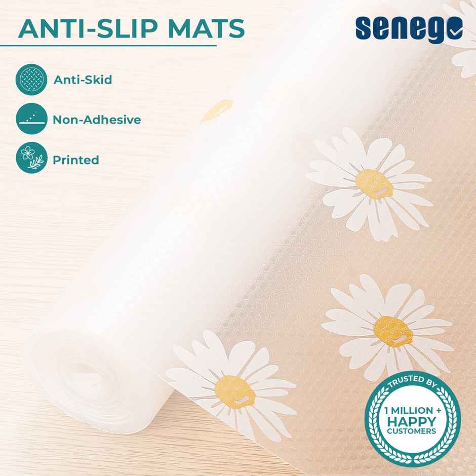 Senego Anti Slip Mat 3m Petal Print Shelf Drawer Liner | EVA, BPA Free