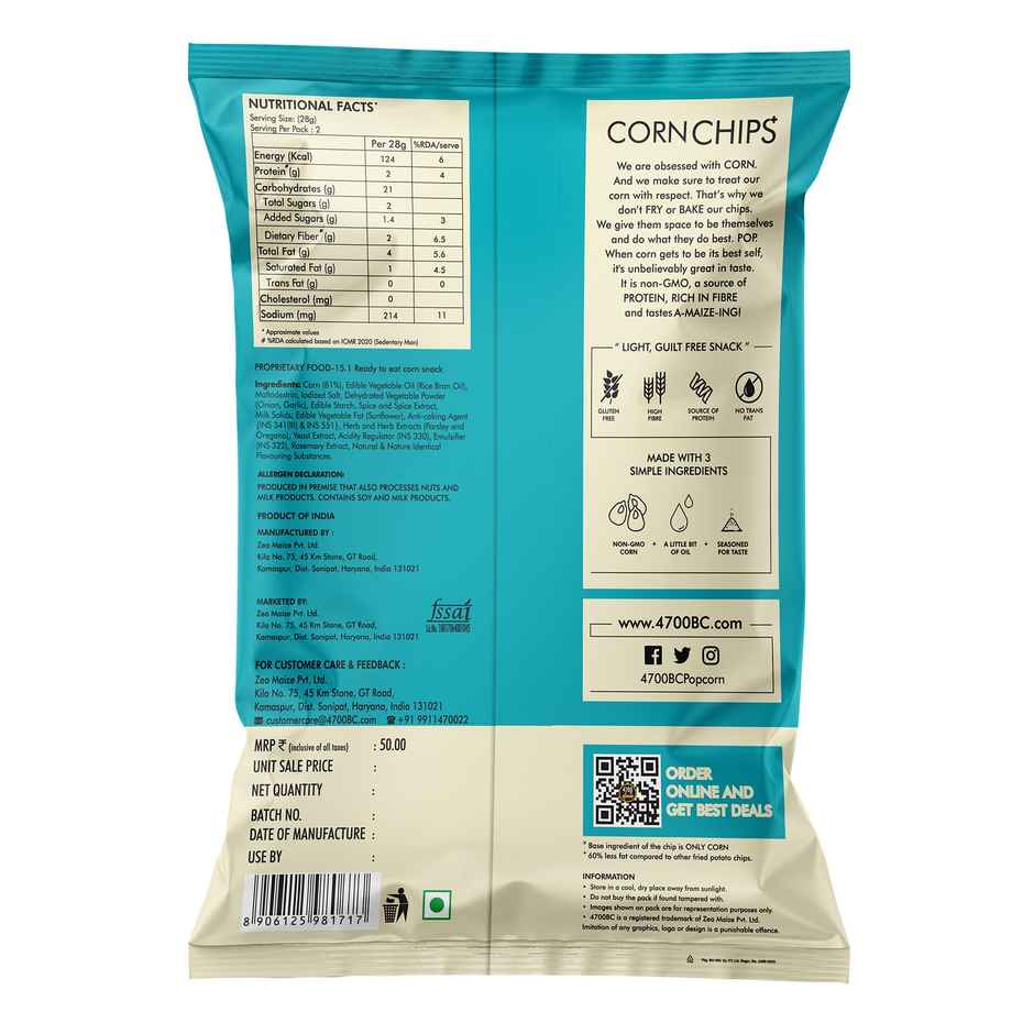 4700BC Chips+ Salt & Truffle Popped Corn-Based