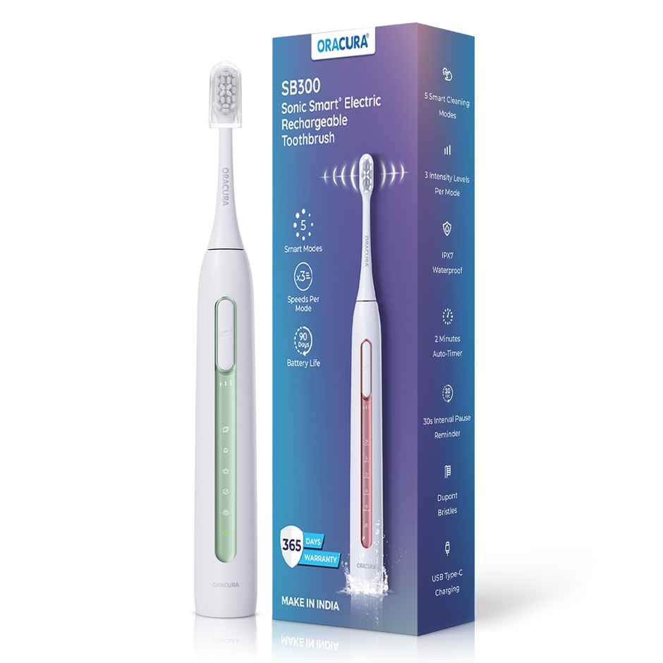Oracura Sb300 Sonic Smart Rechargeable Electric Toothbrush Green