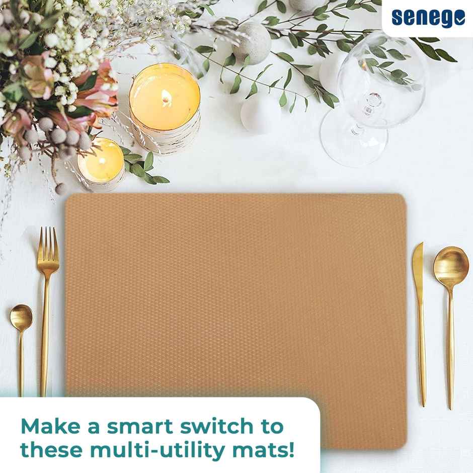 Senego Anti Slip Mat 5m, Shelf Liner Mat for Kitchen/Cupboard/Drawers/Bathroom (45 cm x 5 m), Beige