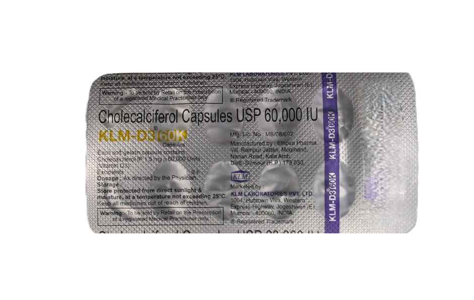 KLM-D3 60K Vitamin D3 Capsule