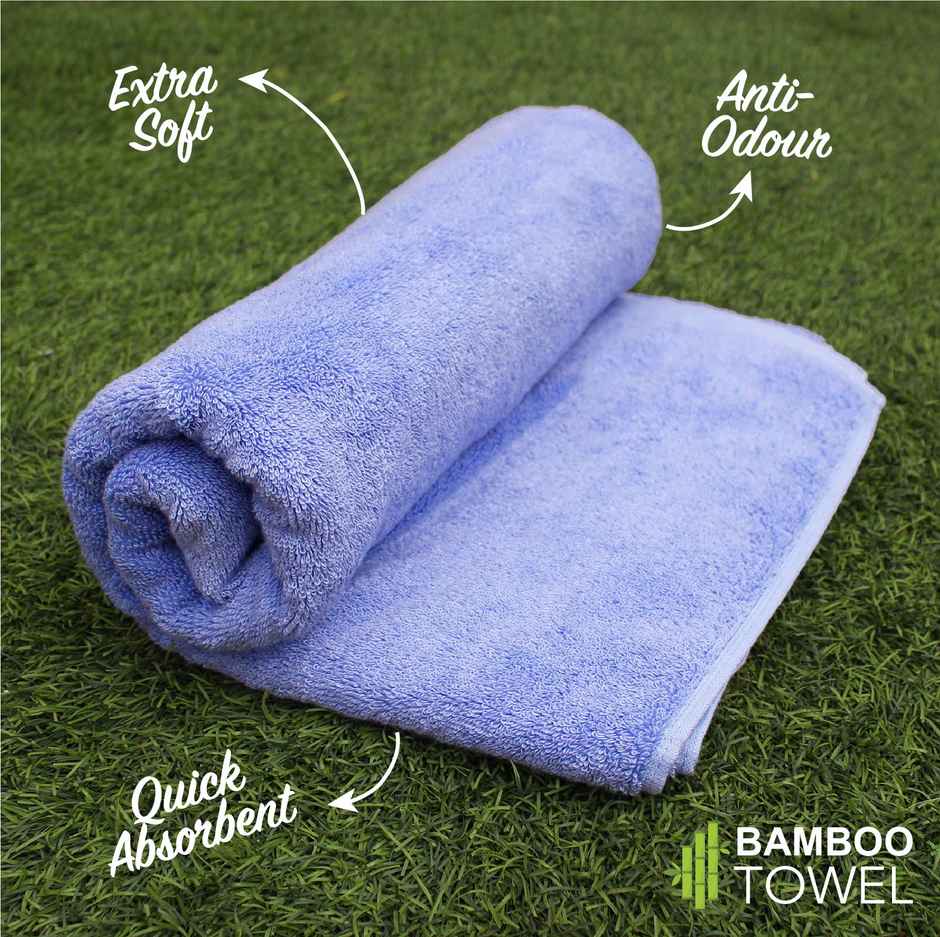 Heelium Bamboo Bath Towel Ultra Absorbent Soft & Odour-Free - Iris | 140 x 70 Cm | 600 Gsm