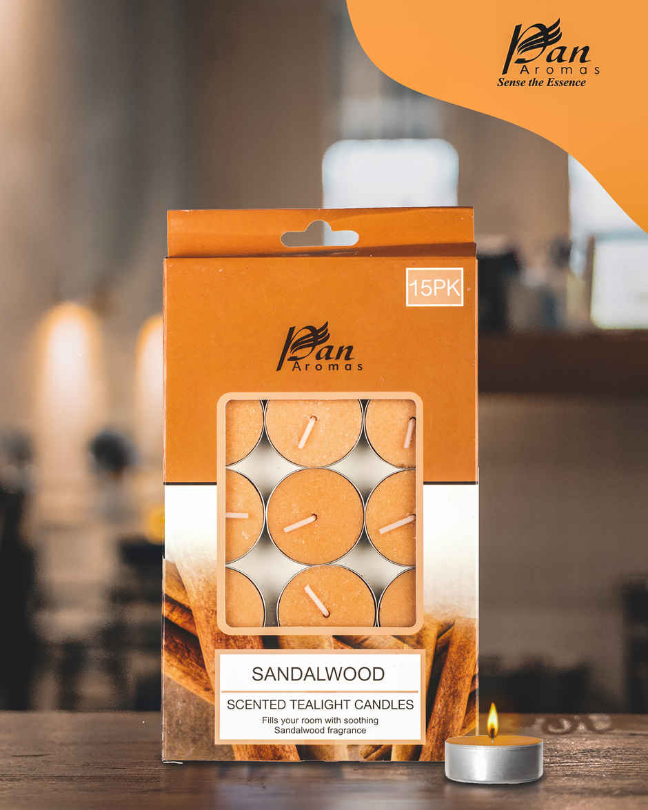 Pan Aromas Scented Tealight Candle | Sandalwood