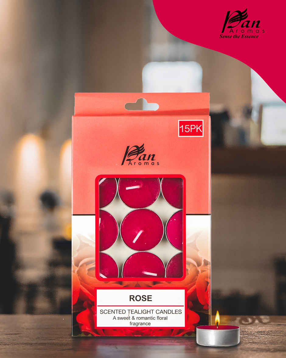 Pan Aromas Scented Tealight Candle | Rose
