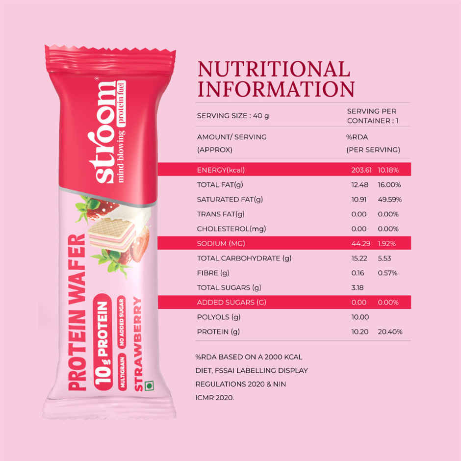 Stroom Strawberry Protein Wafer Bar