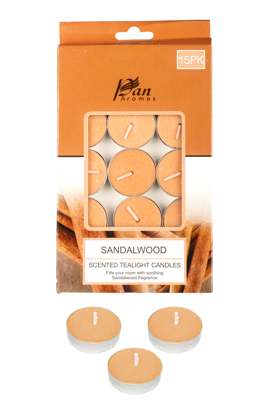 Pan Aromas Scented Tealight Candle | Sandalwood